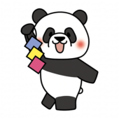 七夕の飾り付けをしているパンダ