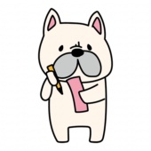 短冊に七夕の願い事を書くフレンチブルドッグ