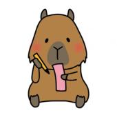 短冊に七夕の願い事を書くカピバラ