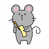 短冊に七夕の願い事を書くネズミ