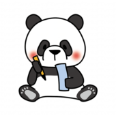 短冊に七夕の願い事を書くパンダ