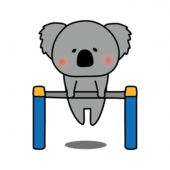 鉄棒をするコアラ