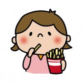 フライドポテトを食べる子供（女の子1）