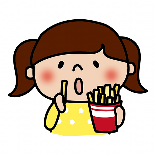 フライドポテトを食べる子供（女の子2）