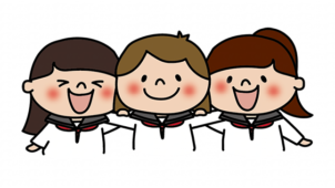 セーラー服を着て肩を組む女の子たち