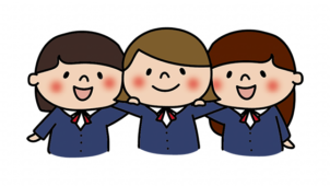 ブレザーを着て肩を組む女の子たち