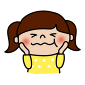 美味しいのポーズをする子供（女の子2）