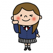 ガッツポーズをするブレザーを着た高校生の女の子1