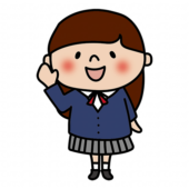 手を振るブレザーを着た高校生の女の子2