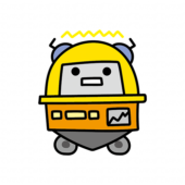 閃く黄色くて小さいロボット