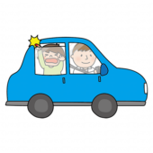 車の窓に指を挟んだ子供