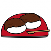 お皿の上にのった餡団子