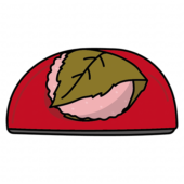 お皿にのった道明寺さくらもち