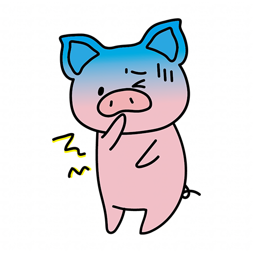 嘔吐下痢に苦しむぶた