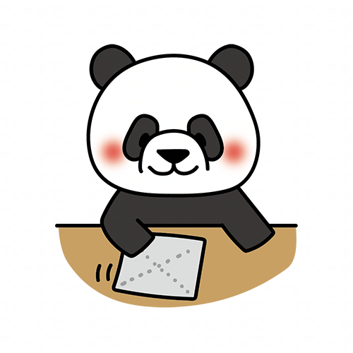 机を拭くお手伝いをするパンダ
