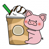 大きなフラッペとぶた