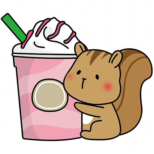 大きなフラッペとリス