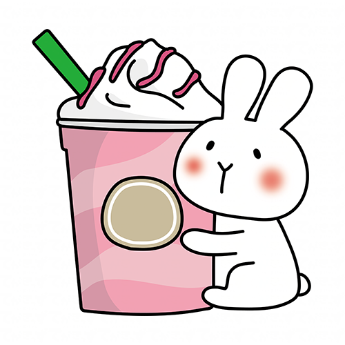 大きなフラッペと白いうさぎ