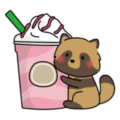 大きなフラッペとタヌキ