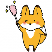 はたきでほこりを取るキツネ