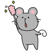 はたきでほこりを取るネズミ