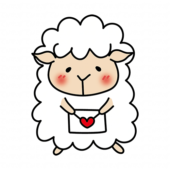 照れながらラブレターを渡す羊