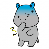 嘔吐下痢に苦しむカバ