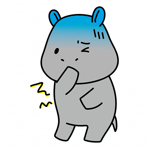嘔吐下痢に苦しむカバ