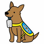 携帯電話を持ってくる立ち耳の介助犬