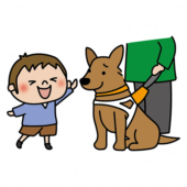 触られるのを嫌がる立ち耳の盲導犬