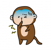 嘔吐下痢に苦しむ猿