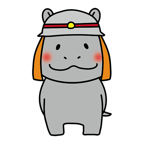 消防士の帽子を被るカバ