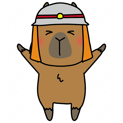 消防士の帽子を被るカピバラ