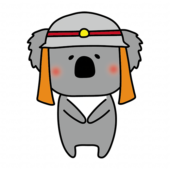 消防士の帽子を被るコアラ