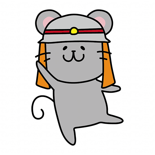 消防士の帽子を被るネズミ