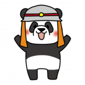 消防士の帽子を被るパンダ