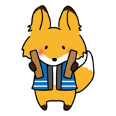 拍子木を持っているキツネ