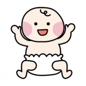 おむつをはいている赤ちゃん