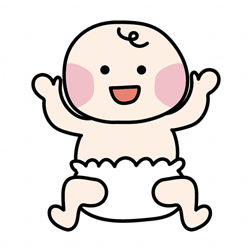 おむつをはいている赤ちゃん