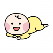 ずりばいする赤ちゃん