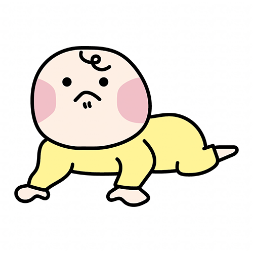 上体を起こそうと頑張る赤ちゃん
