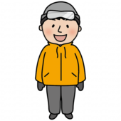 スキーウェアを着ている男性