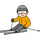 スキーを楽しむ男性