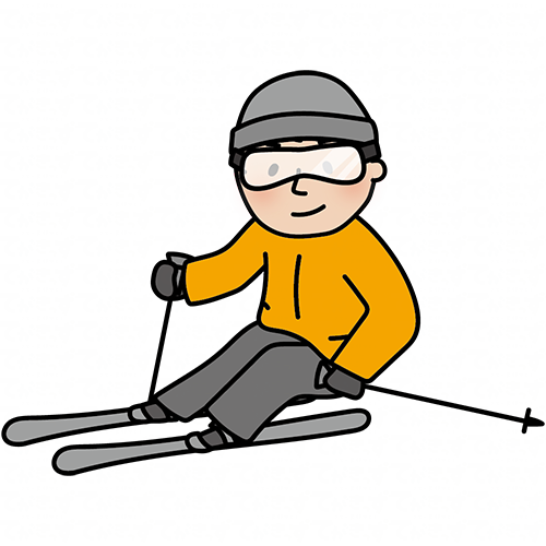 スキーを楽しむ男性