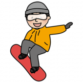 スノーボードを楽しむ男性