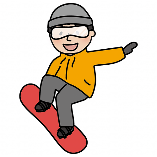 スノーボードを楽しむ男性
