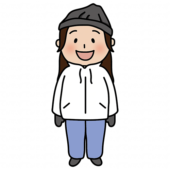 スキーウェアを着ている女性