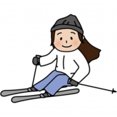 スキーを楽しむ女性