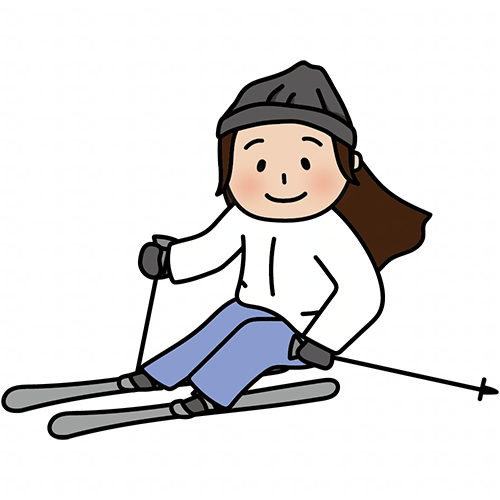 スキーを楽しむ女性
