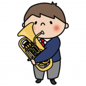 ユーフォニアムを吹く男子高校生